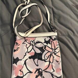Guess Crossbody Bag with Floral Design - Pink and Black